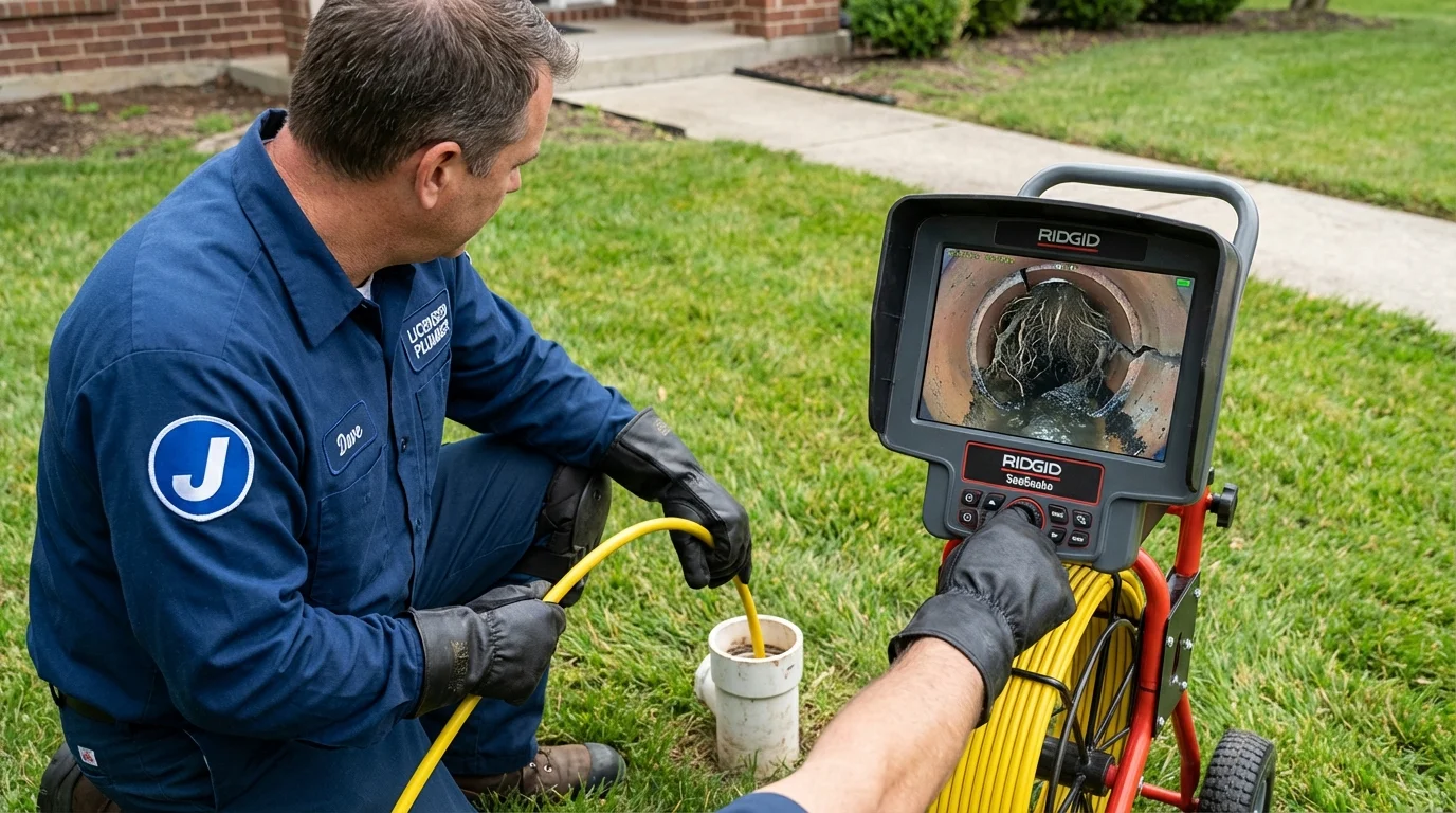 Sewer camera inspection being performed by Johns Plumbing LLC in Accomac